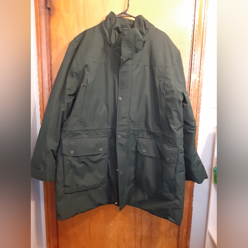 Lands' End NWT Dark Green Military Field Jacket 600FP Allied Featherd Down 2X